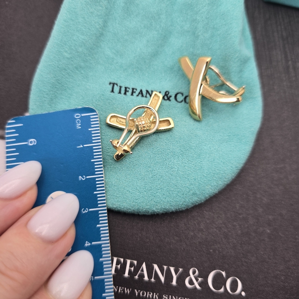 Tiffany & Co. Paloma Picasso Graffiti Extra Large X Earrings 18K Yellow Gold - Picture 6 of 9
